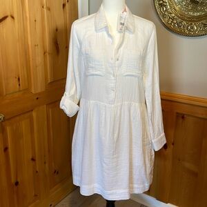 Vineyard Vines gauzy cotton drop waist shirt dress